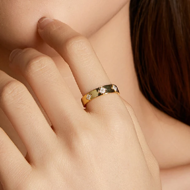 Anel Feminino Dourado Florence