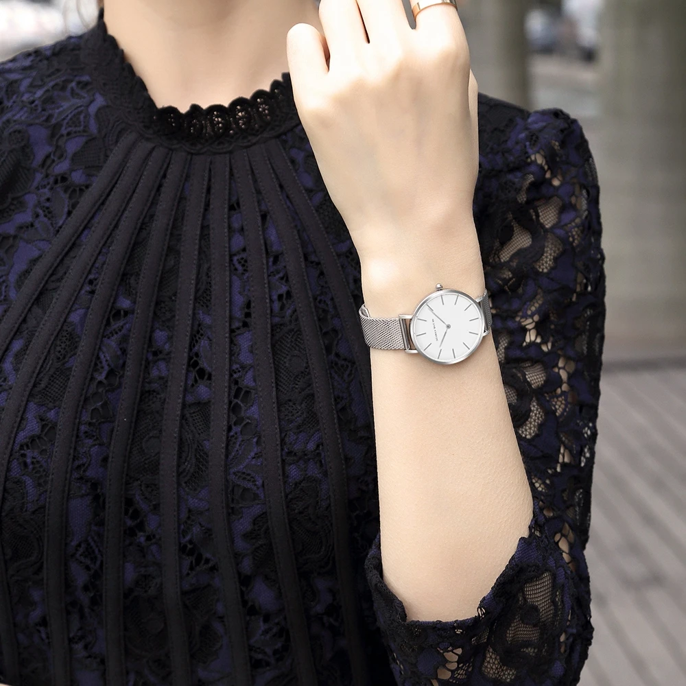 Relógio Minimalista Feminino Argento Chiaro 40mm