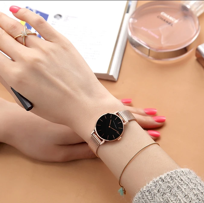 Relógio Minimalista Feminino Rosé Ombra 40mm