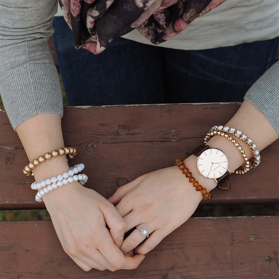 Relógio Feminino Pulseira de Couro Serena 36mm