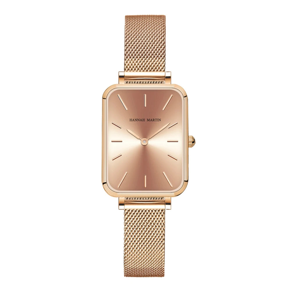 Relógio Feminino Quadrado Aurora Rosé 34mm