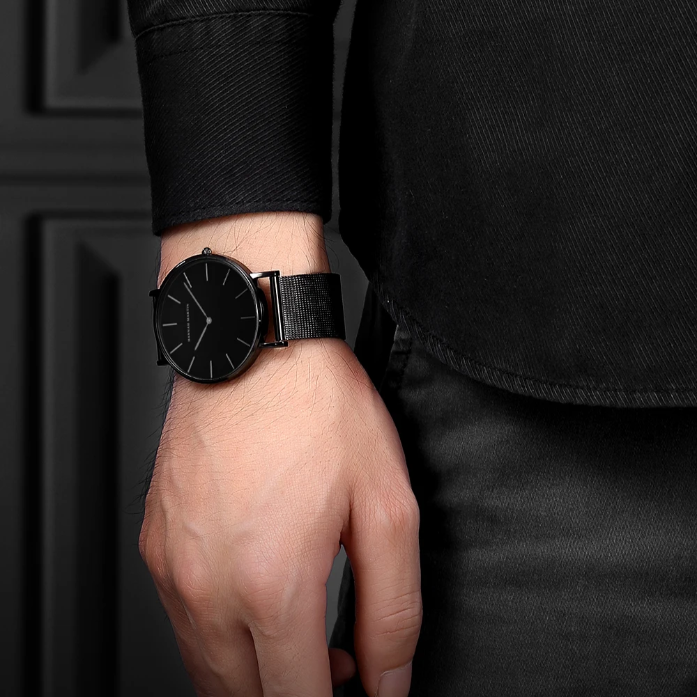 Relógio  Maculino Minimalista Nero Noctis 40mm