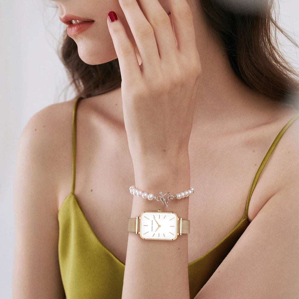 Relógio Feminino Quadrado  Square Senza Gold 34mm