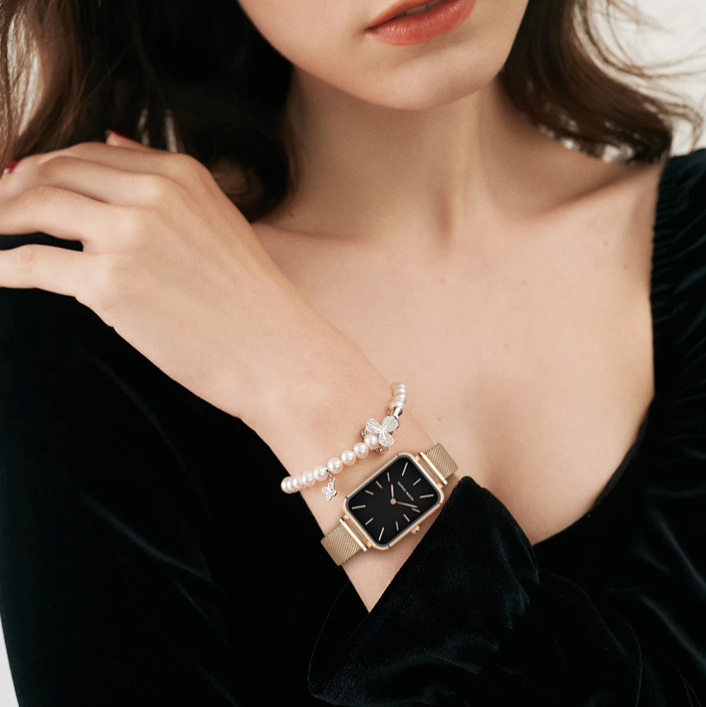 Relógio Feminino Quadrado Noir Rosé 34mm