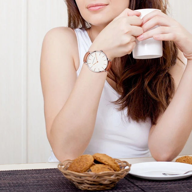 Relógio Feminino  Pulseira de Couro Serena 36mm