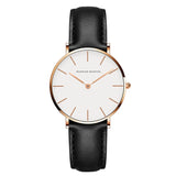 Relógio Pulseira de Couro Feminino Aurie Rosé 36mm