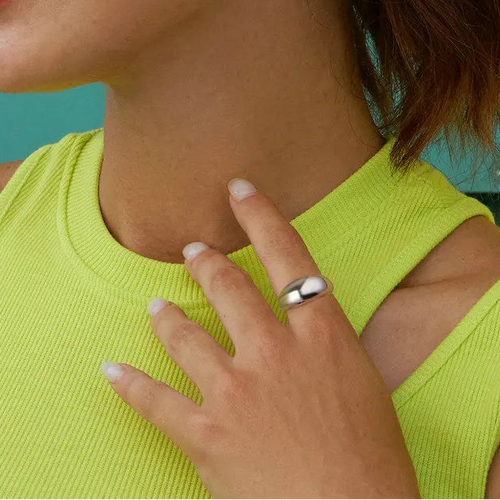 Anel Feminino Ajustável  De Prata  Audrey