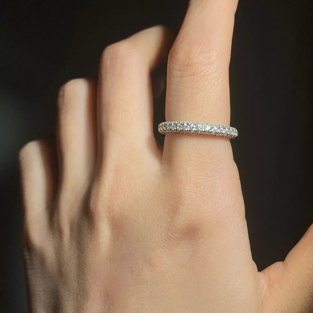 Anel Feminino Ouro Branco Lumière