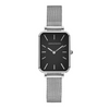 Relógio Feminino Quadrado Ébano Silver 34mm