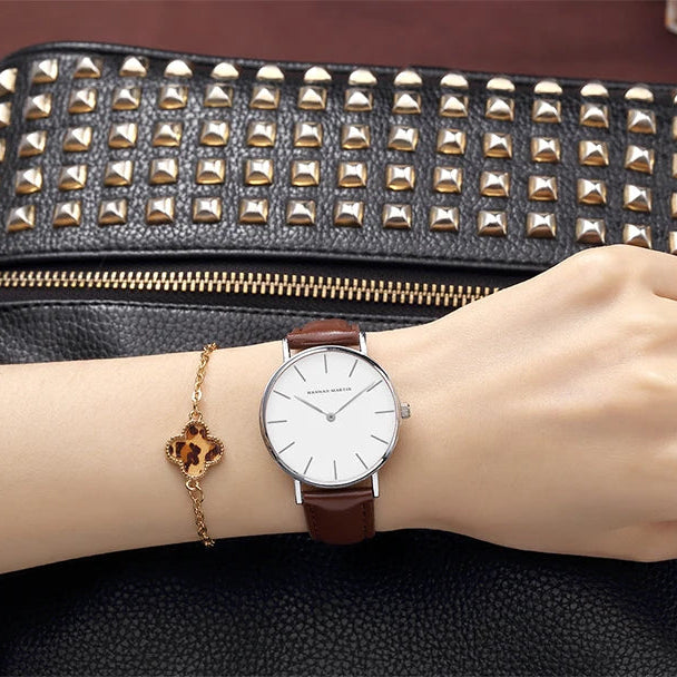 Relógio Feminino Pulseira de Couro Émira 36mm